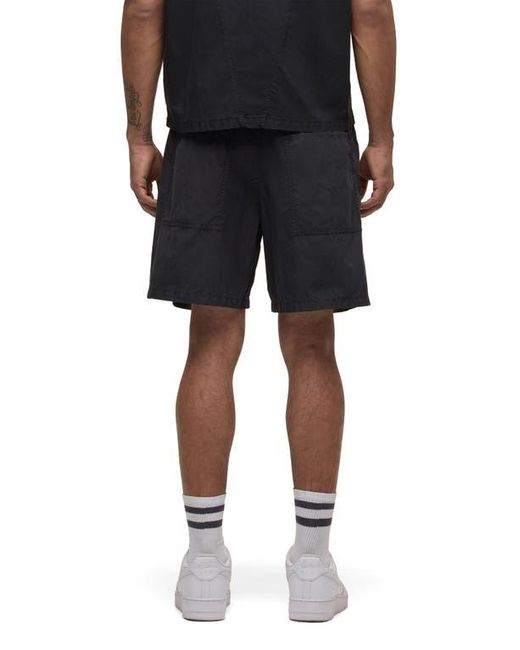 Hudson Black Cotton Blend Drawstring Shorts for men