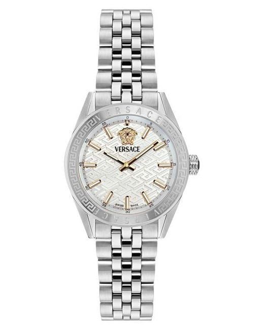 Versace Metallic V-Code Bracelet Watch, 36Mm
