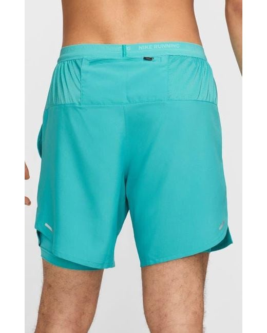 Nike Blue Dri-Fit Stride 2-In-1 Running Shorts for men
