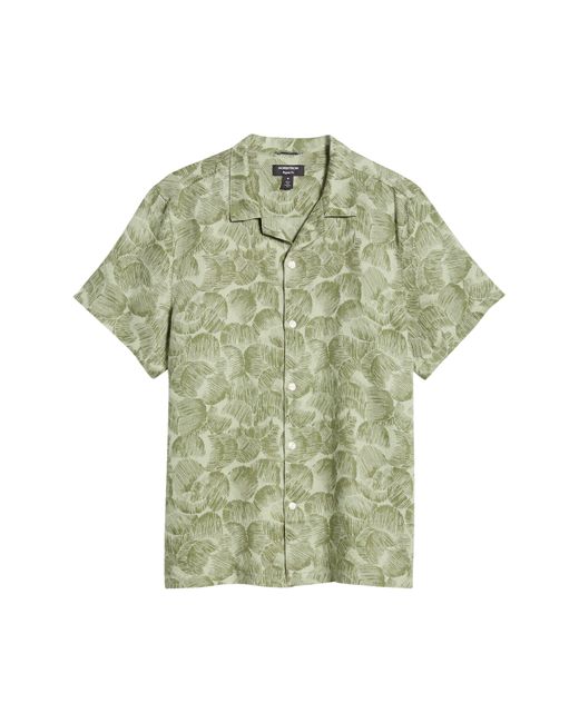 Nordstrom Green Nalgae Abstract Print Linen Camp Shirt for men