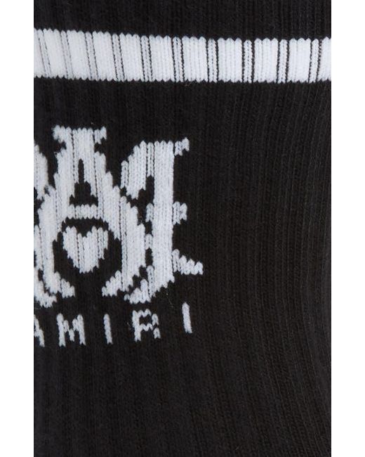 Amiri Black Monogram Core Logo Crew Socks for men