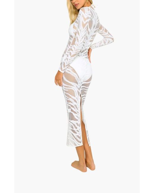 Beach Bunny Swimwear White Lacey Nights Maxi Dress