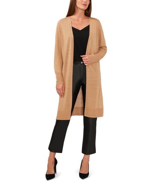 Halogen® Multicolor Split Side Linen Blend Long Cardigan