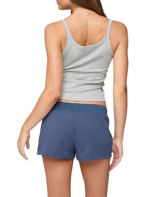 Edikted Blue Basic Babe Crop Stretch Cotton Camisole