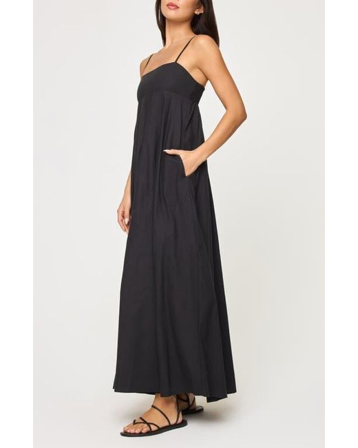 LSPACE Black Raveena Cotton Cover-Up Maxi Dress