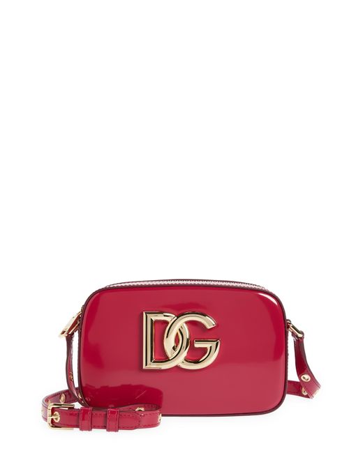 Dolce & Gabbana 3.5 Patent Leather Camera Convertible Bag in Red | Lyst