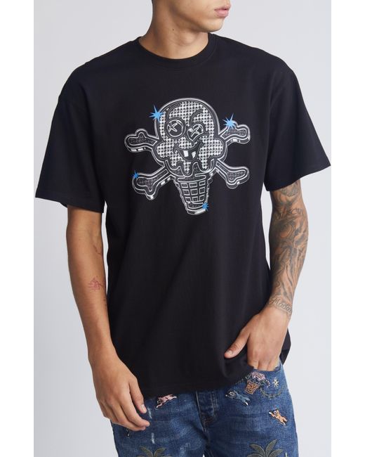 ICECREAM Black Cart Cotton Graphic T-shirt for men