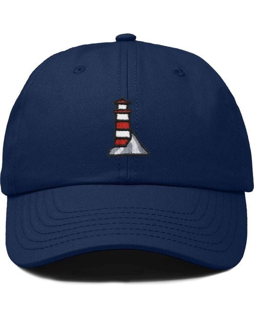 Alix Blue Lighthouse Embroidered Dad Hat
