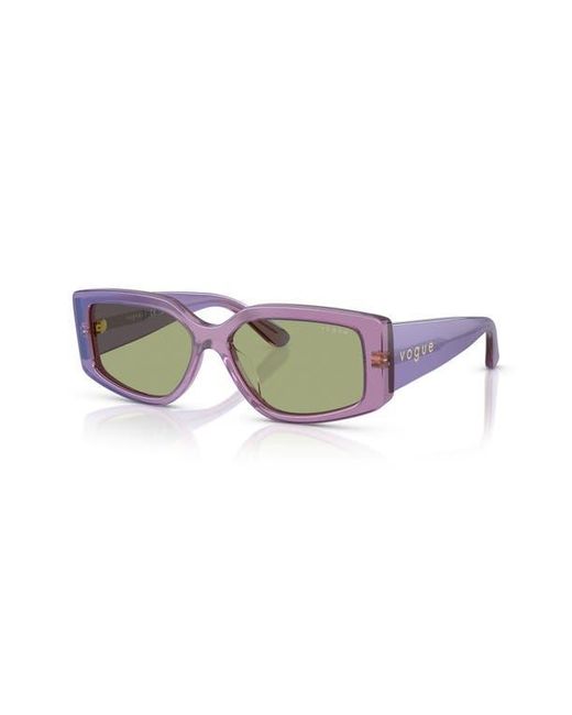 Vogue Green 55Mm Rectangular Sunglasses