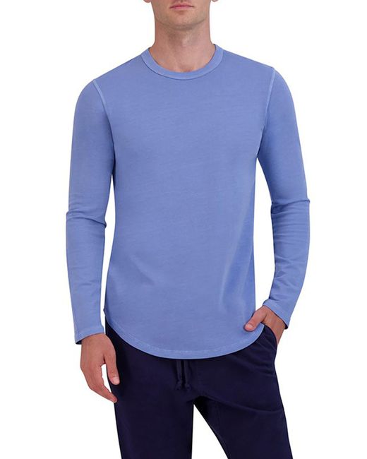 Goodlife Blue Sunfaded Micro Terry Crew Sweatshirt for men