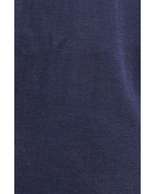 Halogen® Blue Halogen(r) Side Slit Linen Blend Cardigan