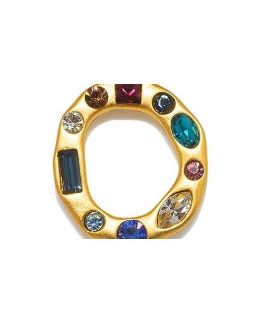 Sequin Metallic Emilie Crystal Initial Pendant Necklace