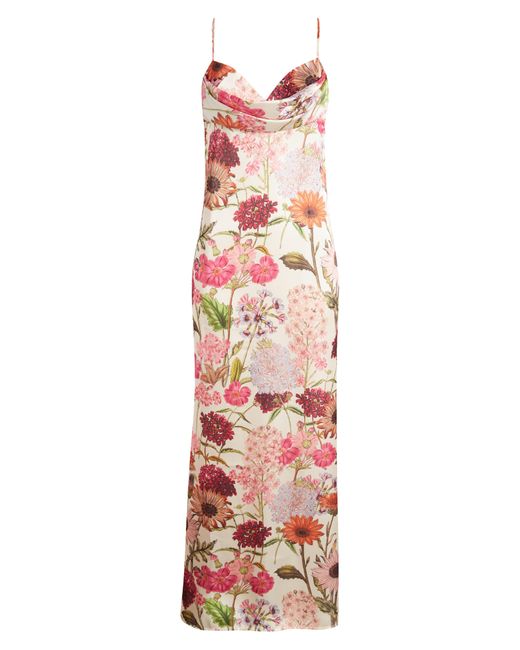 Katie May White Tara Floral Print Sleeveless Gown