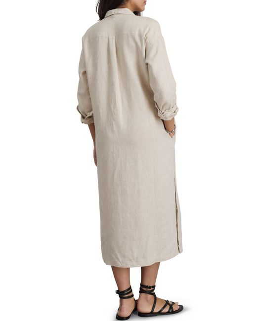 Alex Mill Natural Long Sleeve Linen Midi Shirtdress