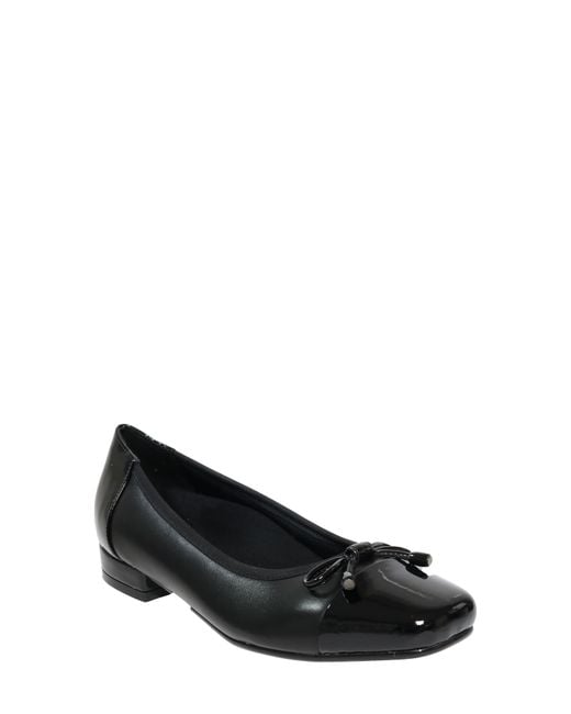 David Tate Black Alpha Square Toe Flat