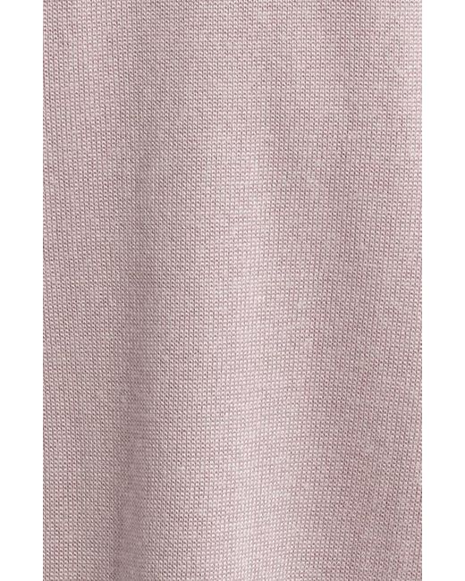 Open Edit Purple Solid Cotton Blend Polo Sweater for men