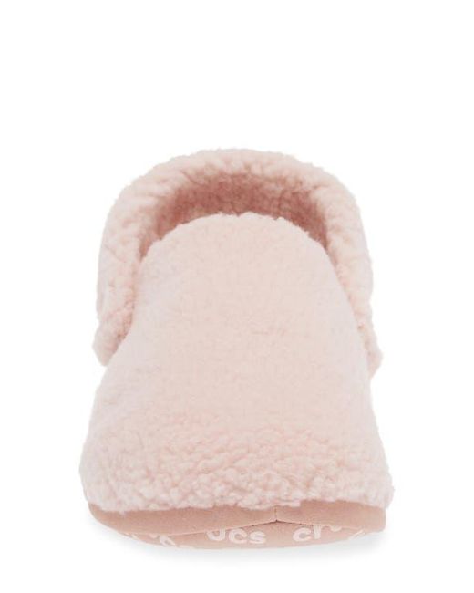 CROCSTM Pink Classic Cozzzy Faux Fur Slipper Clog