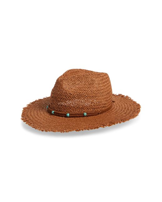 Treasure & Bond Brown Turquiose Trim Panama Hat