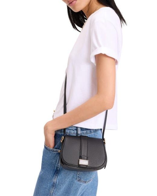 Kate Spade Black Mini Noveau Textured Leather Crossbody Bag