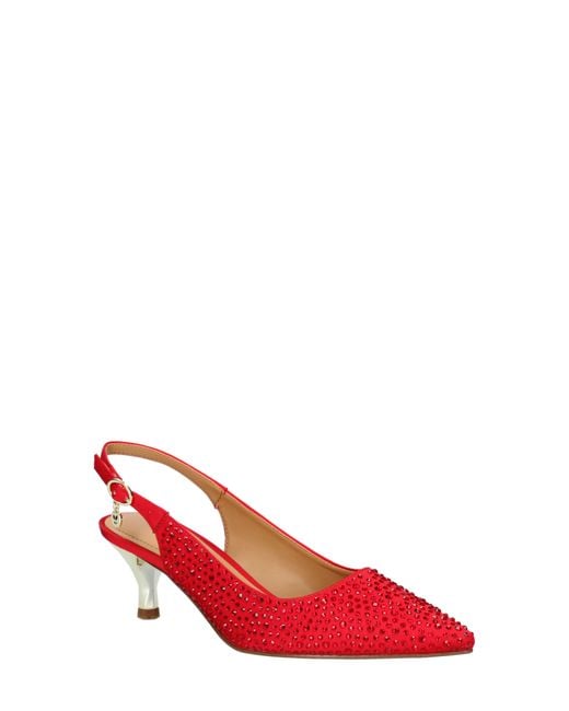 J. Reneé Red Ferryanne Slingback Pointed Toe Pump