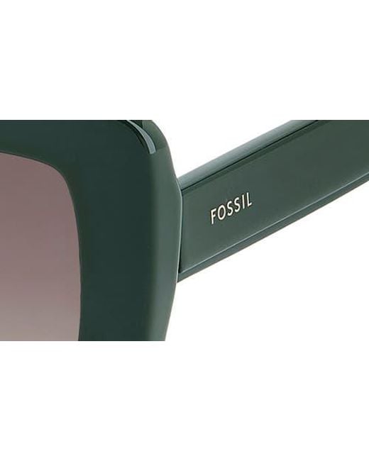 Fossil Brown 52Mm Gradient Rectangular Sunglasses