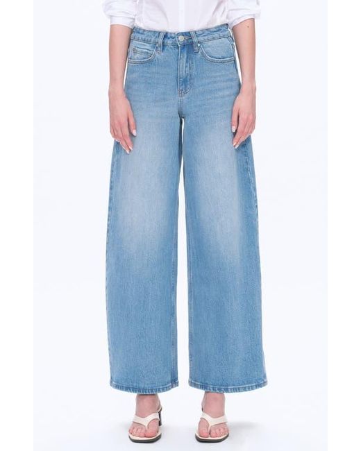 Bayeas Blue Daisy High Waist Wide Leg Jeans