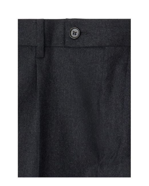 Burberry Black Wool Flannel Tailored Trousers for men