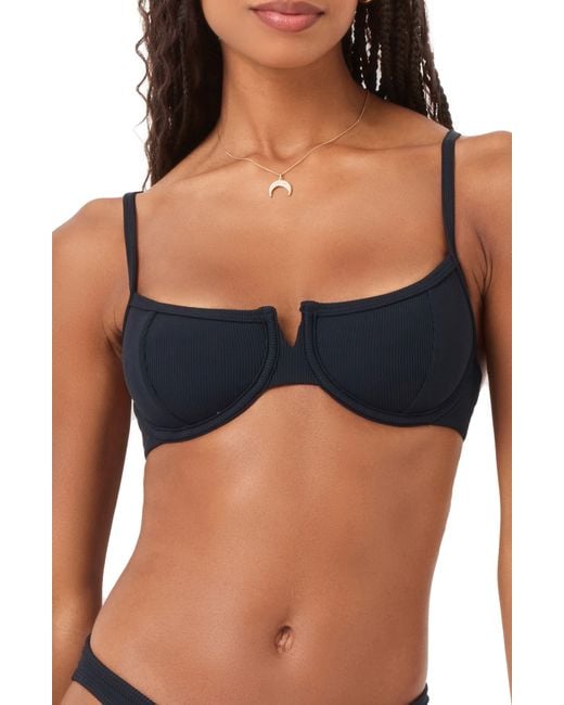 LSPACE Black Hunter Underwire Bikini Top