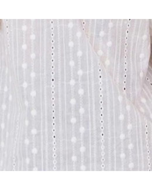 Yumi' White Broderie Anglaise Puff Sleeve Shirt