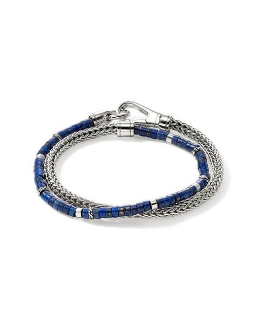John Hardy Blue Heishi Chain Wrap Bracelet for men
