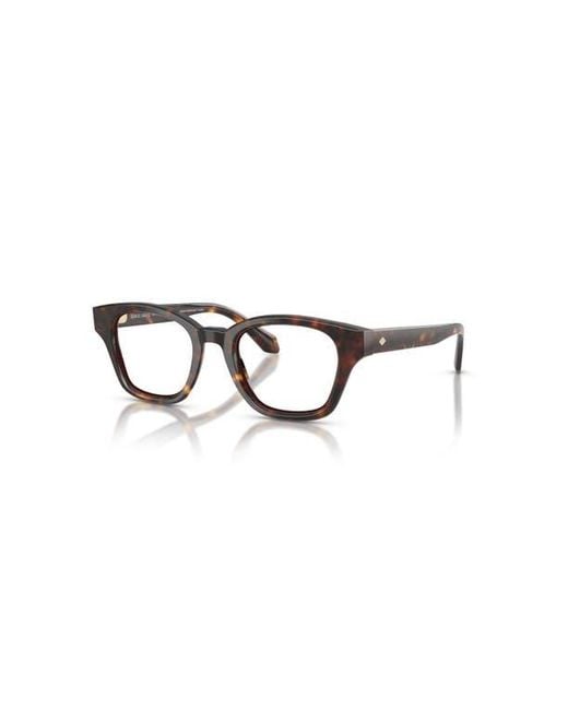Giorgio Armani Metallic 49Mm Rectangle Optical Glasses for men
