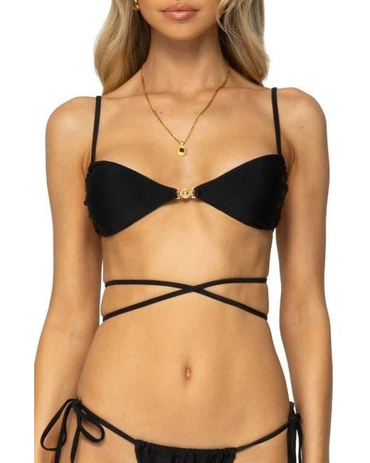 Edikted Black Buffie Wrap Bikini Top