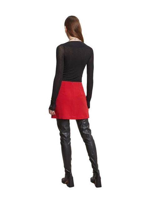 Ottod'Ame Red Solid Mini Skirt