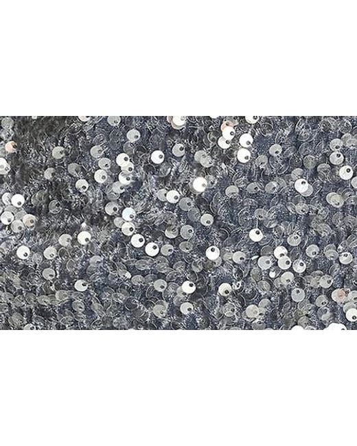 Donna Karan Gray Sequin Crewneck Top