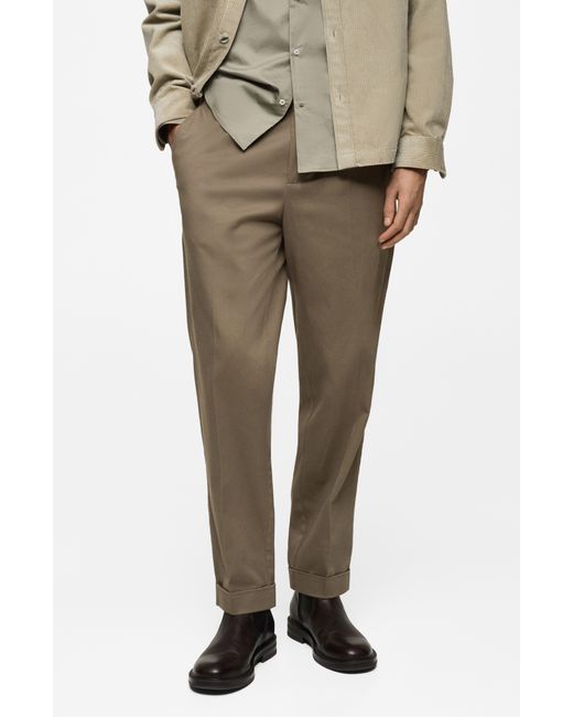 Mango Natural Cuff Stretch Cotton Pants for men
