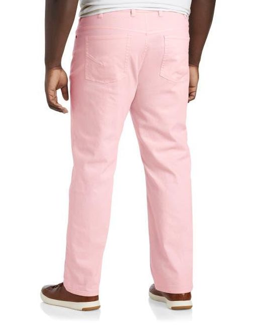 True Nation by DXL Pink Big & Tall Garment Dyed Stretch Twill Pants for men