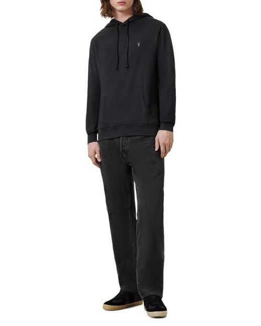 AllSaints Black Brace Brushed Cotton Hoodie for men