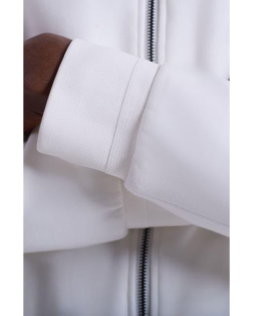 Bugatchi White Soft Touch Knit Reversible Bomber Jacket for men