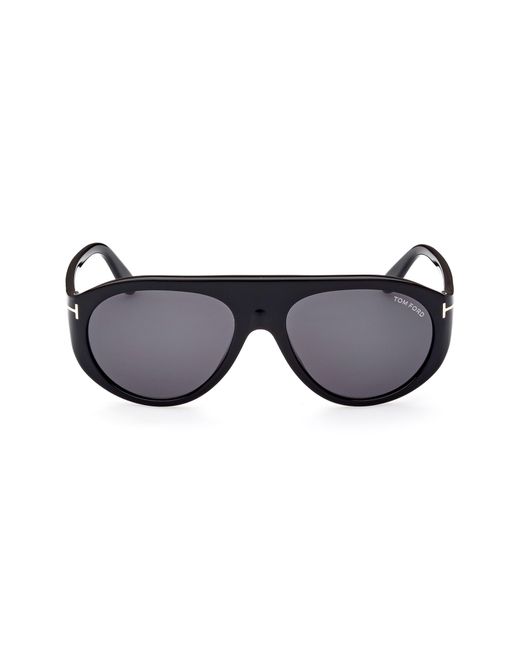 Tom Ford Black Rex-02 57mm Aviator Sunglasses for men