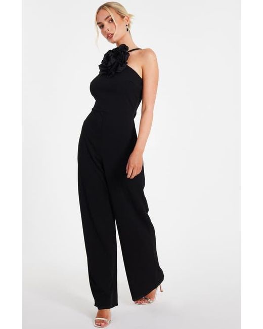 Quiz Blue Scuba Crepe Halter Neck Jumpsuit