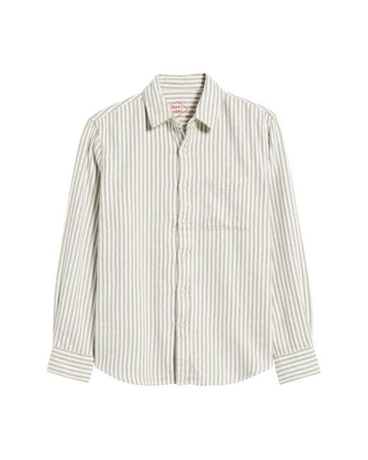 Alex Crane Gray Cloud Stripe Organic Cotton Flannel Button-Up Shirt for men