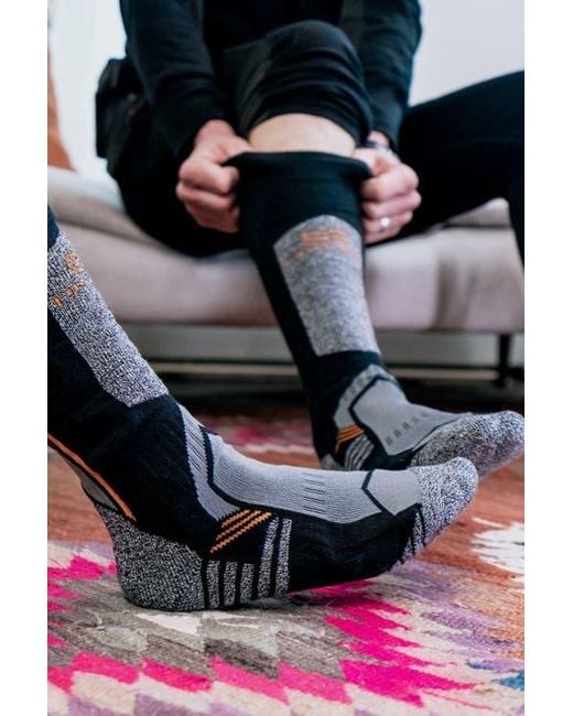 Mobile Warming Black Pro Compression Heated Wool Ski Socks