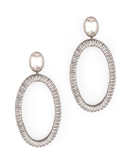 Deepa Gurnani Metallic Eaton Crystal Embellished Drop Earrings