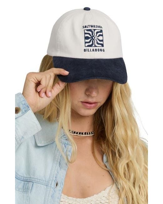 Billabong Blue Embroidered Cotton Twill Baseball Cap