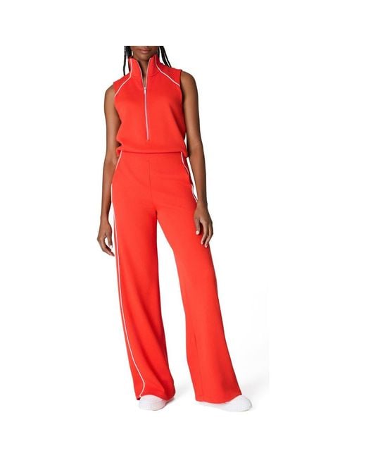 Spanx Red Airpiqué Jumpsuit