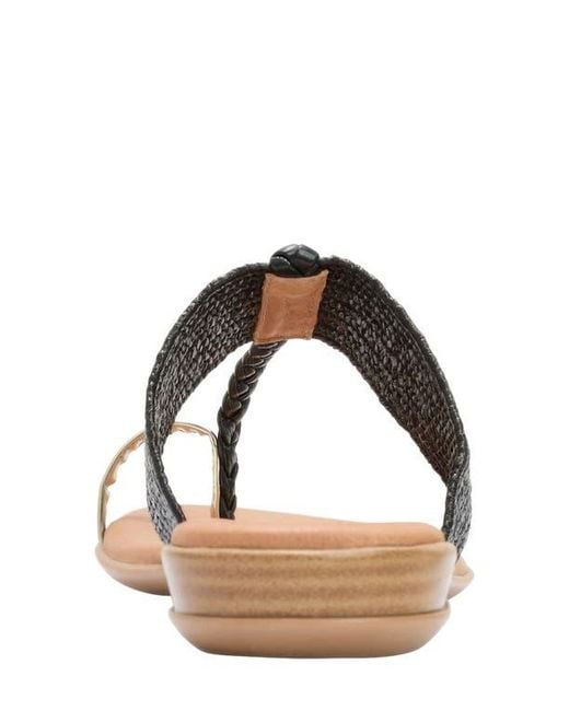 Andre Assous Black Neo Toe Loop Sandal