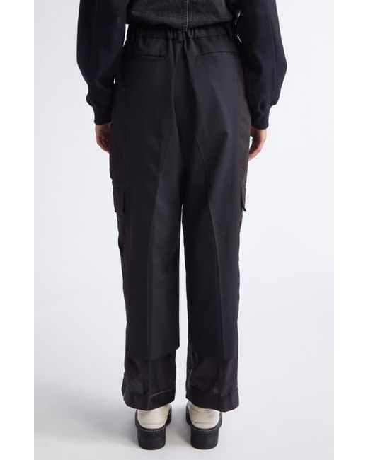 Undercover Black Paneled Mixed Media Cargo Trousers
