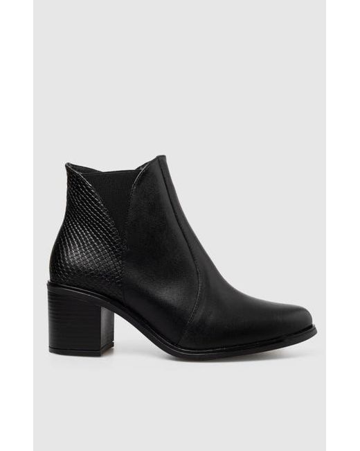 Manuela Black Alei Block Heel Side Up Bootie