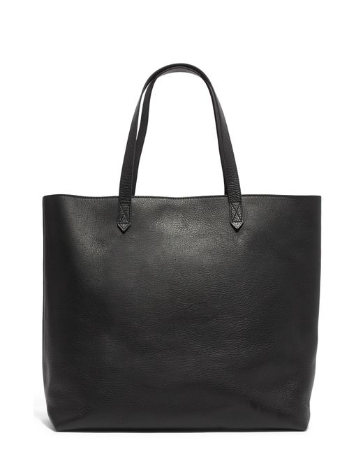 Madewell Black Zip Top Transport Leather Tote