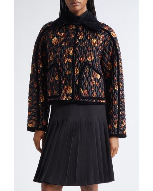 Burberry Black Crop Quilted Nylon Floriston Jacket